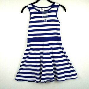 NWT‎ Milly Minis Blue White Striped Fit & Flare Dress Girls 14